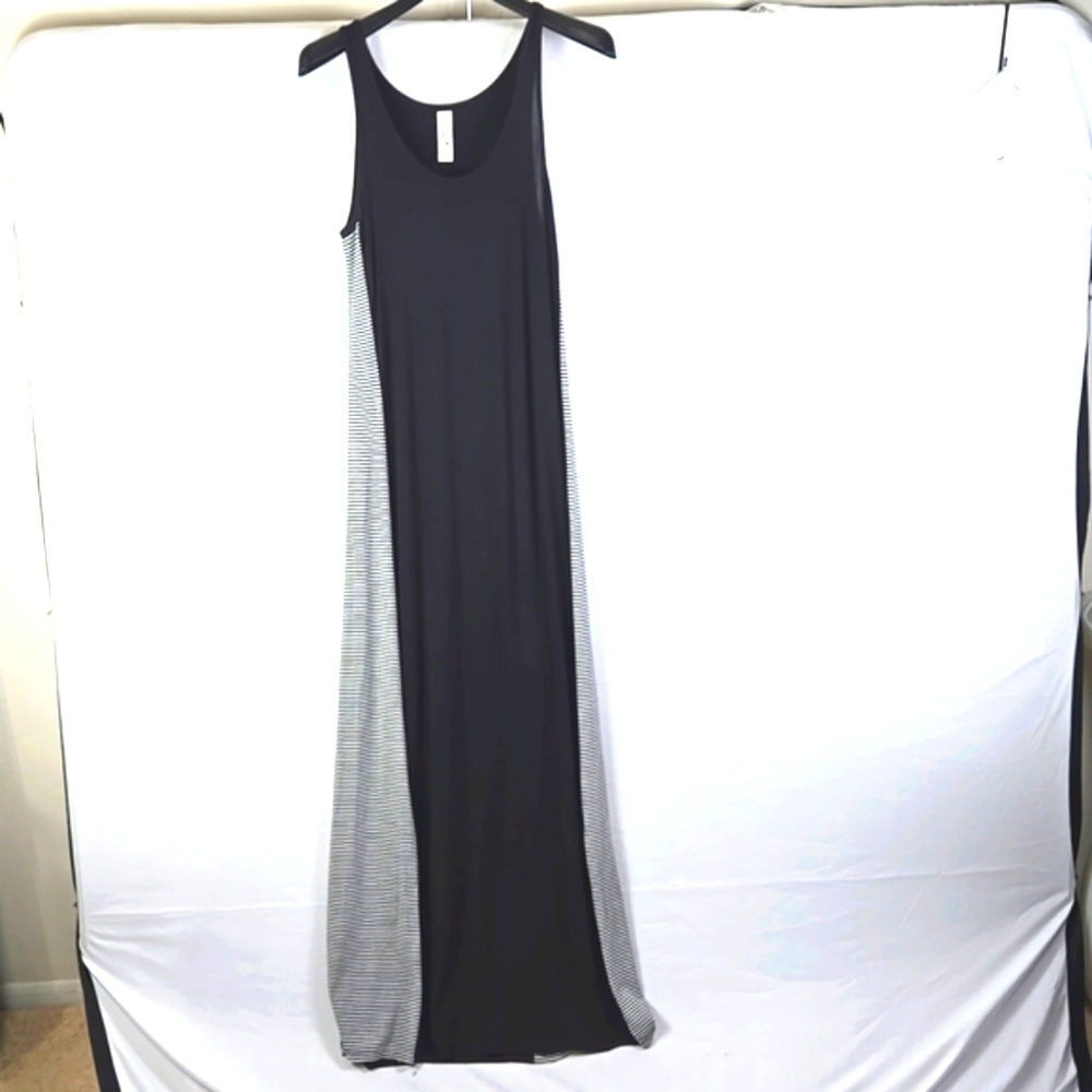 Yala Classic Maxi Tank Dress Black White Sz S